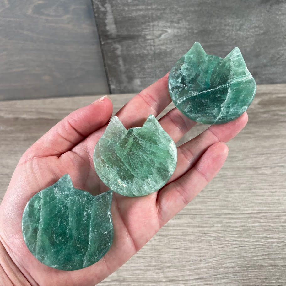 Cat Face Figurine – Gemstone Crystal Animal Carvings