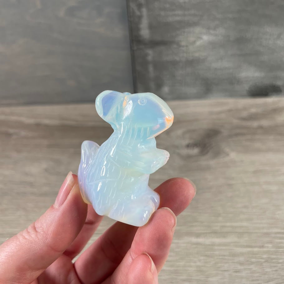 Opalite chipmunk sculpture in stone – perfect for altar, decor, or retail display