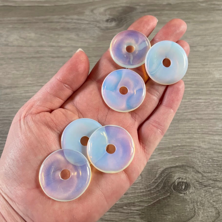 opalite bulk gemstone pi stone donut for crafts