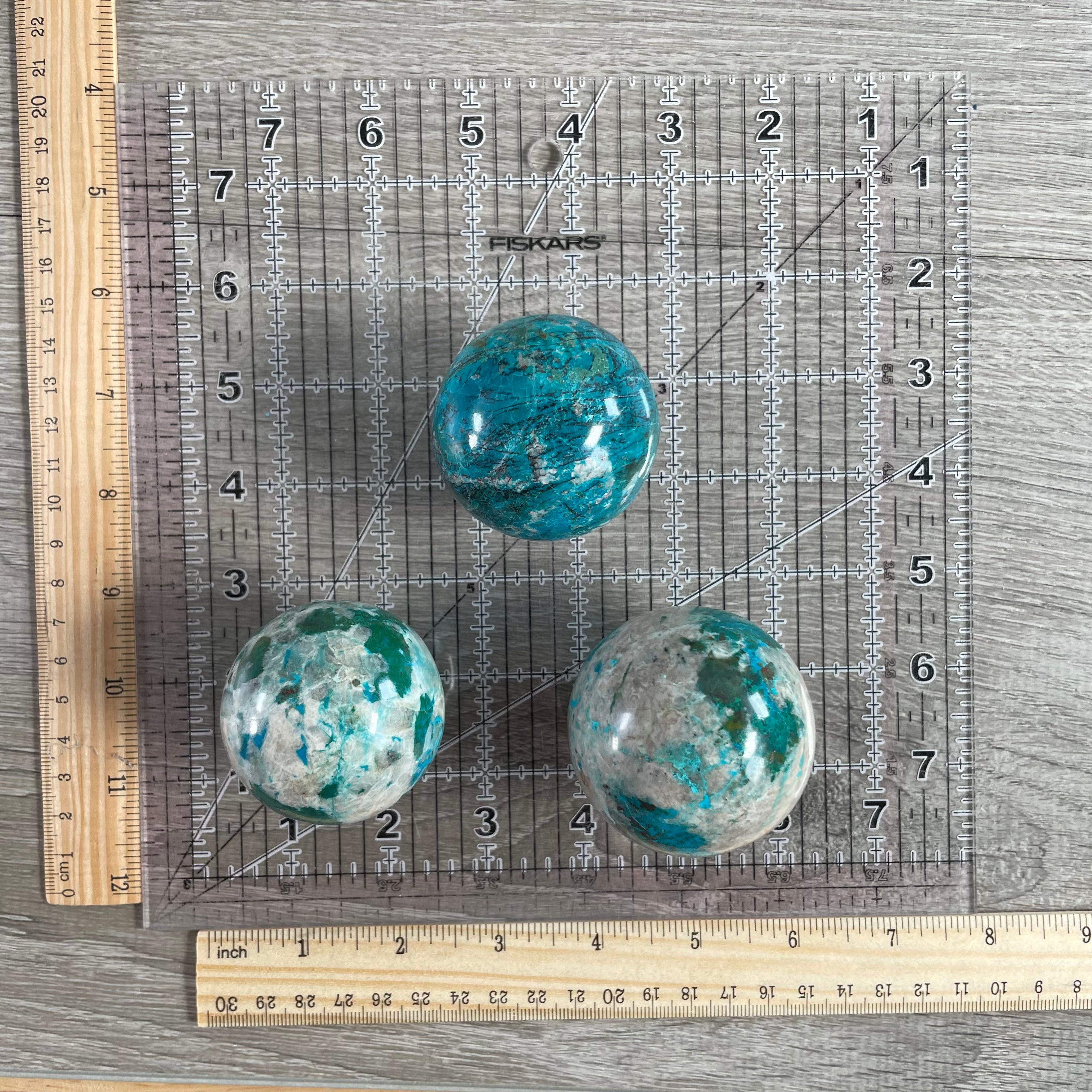 Crystal ball made of Chrysocolla for resale