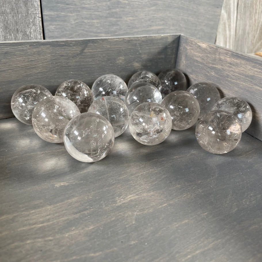 Clear Quartz Sphere 30-36mm for Spiritual Practices and Home Decor