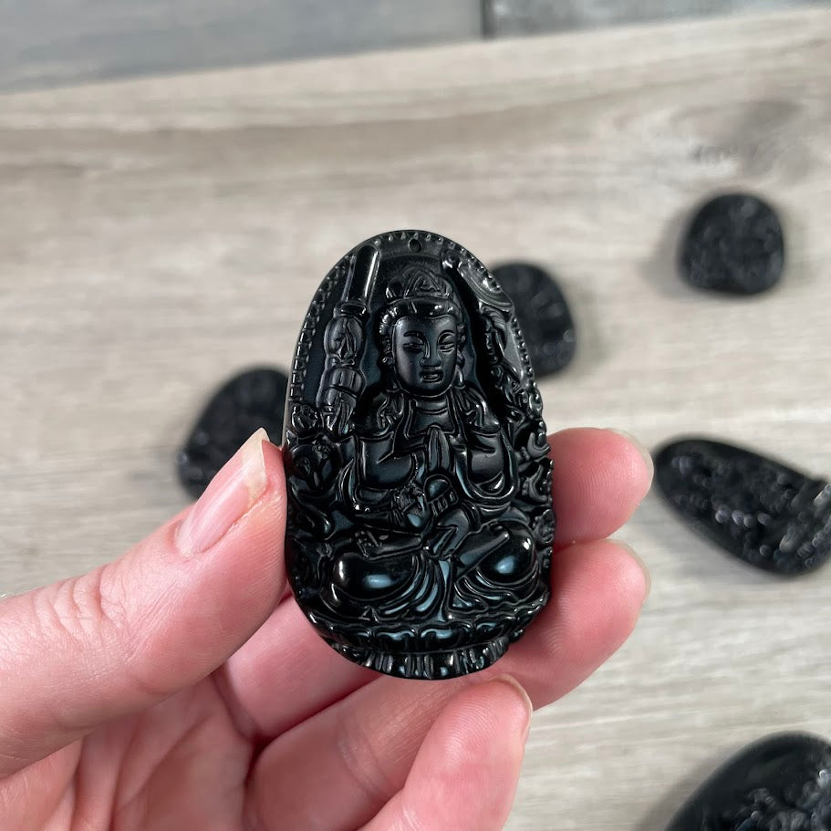 wholesale spiritual deity beads black obsidian