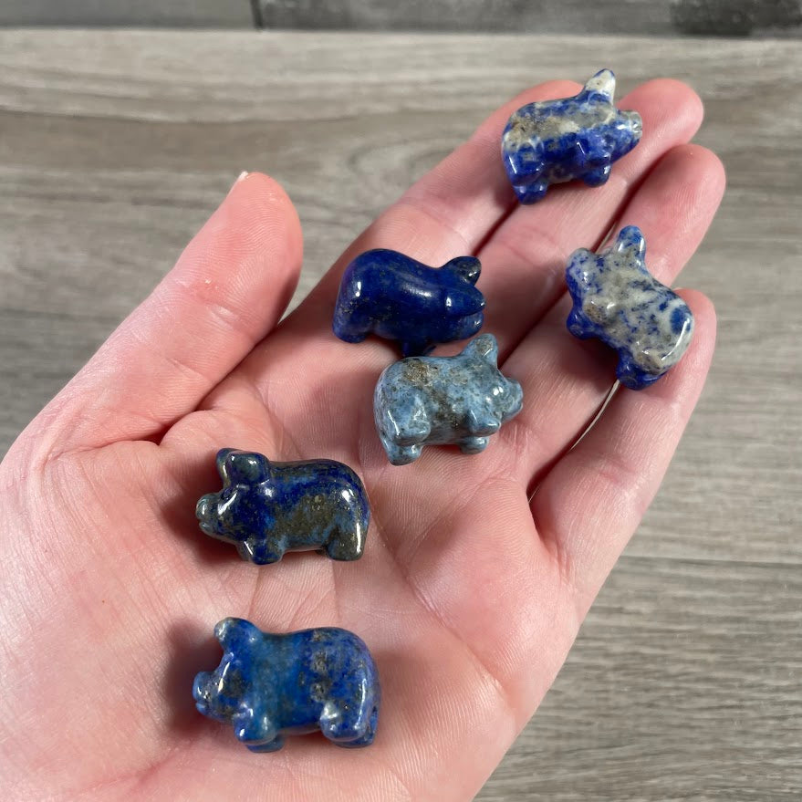 Gemstone Pig Figurines – Small Assorted Crystal Animal Statues