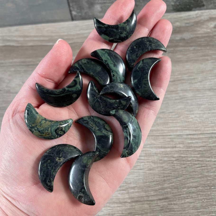 Assorted Gemstone Moons – 1 Inch Crescent Moon Carvings
