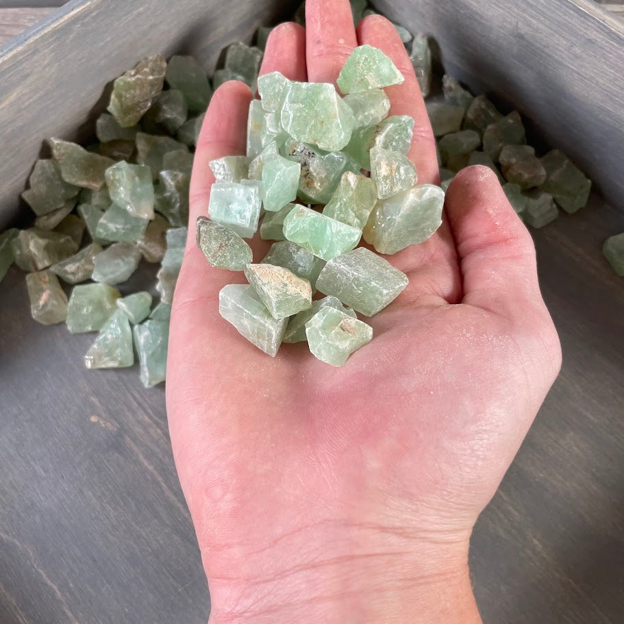 Green Calcite rough lot for energy work and décor