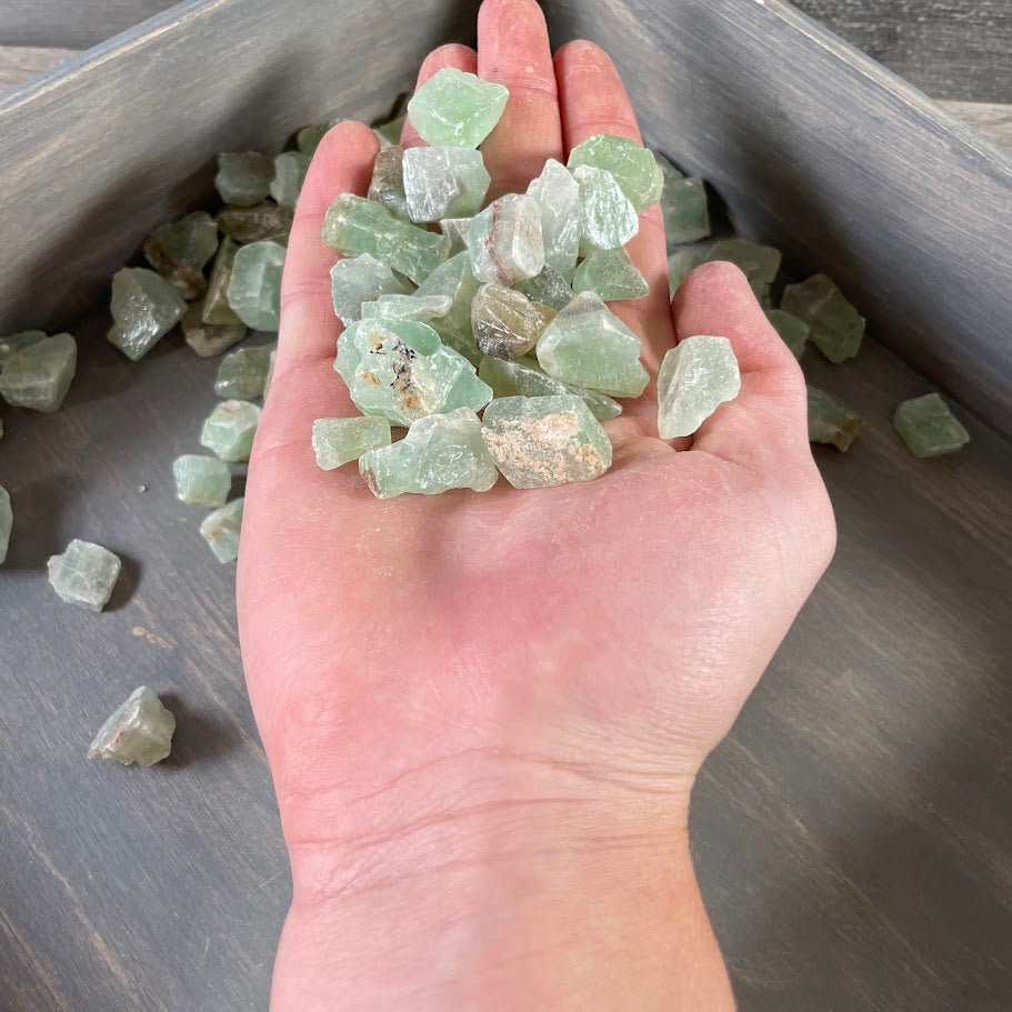Bulk Green Calcite Chunks – 1 LB  for Crystal Retailers