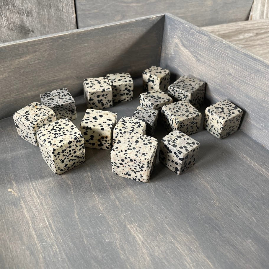 Natural Dalmatian Jasper cube-shaped stones bulk