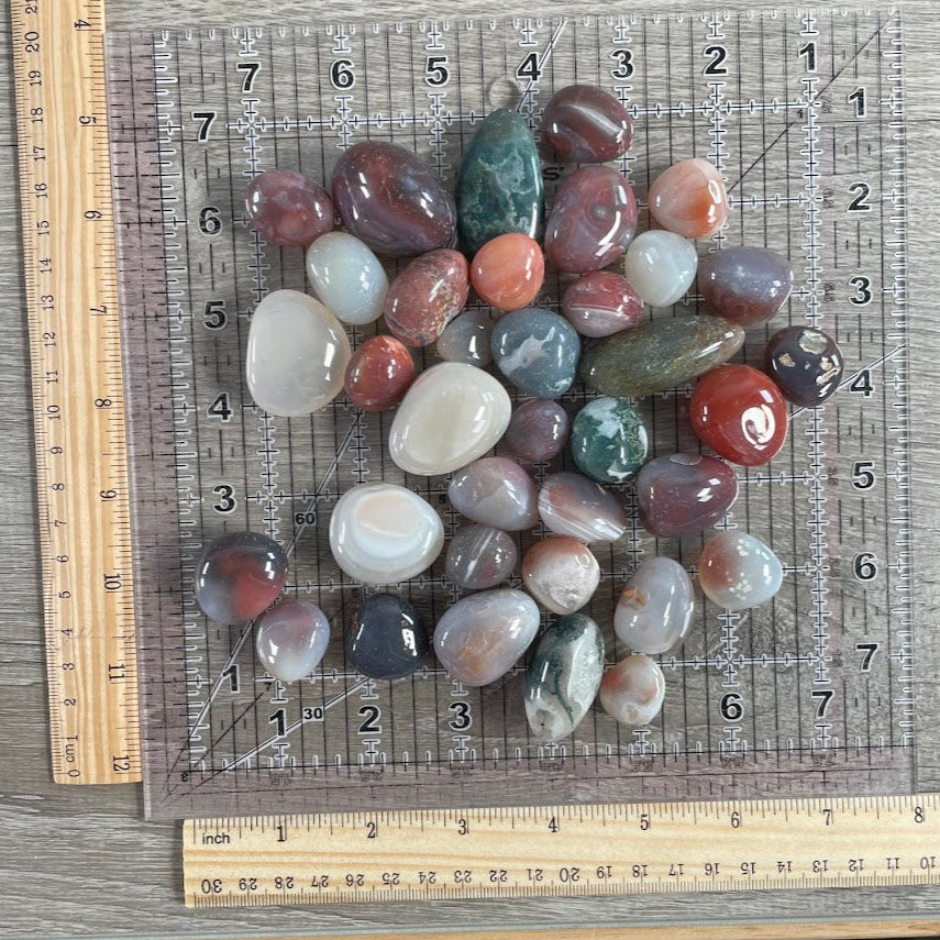 Mixed Agate Tumbled Stones Wholesale – 1LB Bulk Lot