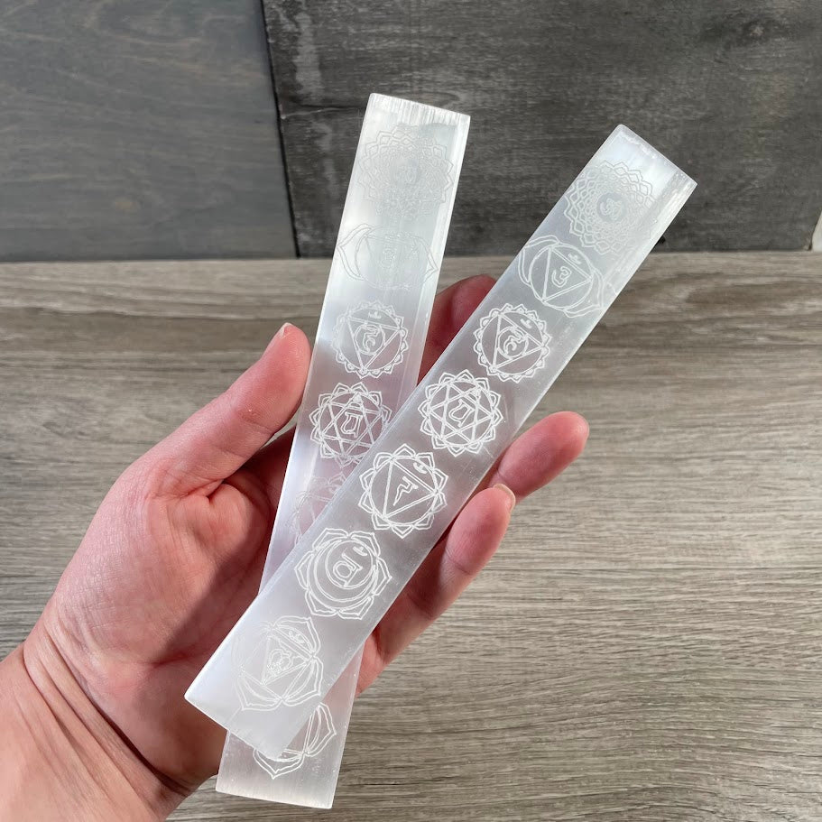 Selenite Flat Rectangle Plate Wands for Energy Work