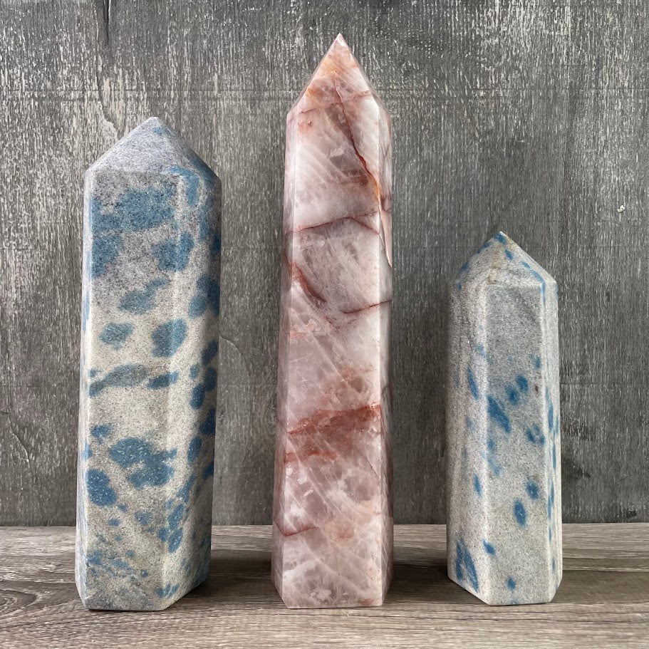 big and tall polished Madagascar crystal towers for resale