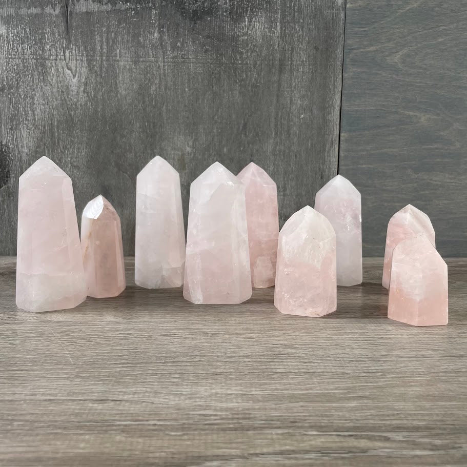 Polished Rose Quartz obelisk for resale