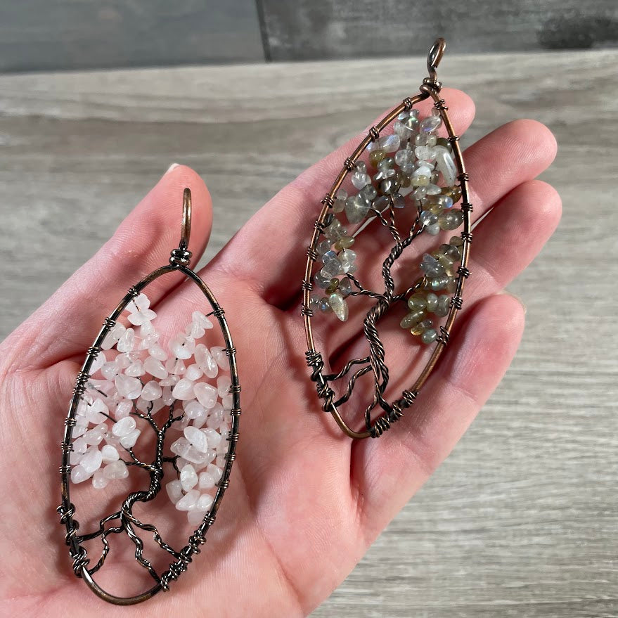 Bronze assorted gemstone tree of life pendant for crystal retailers