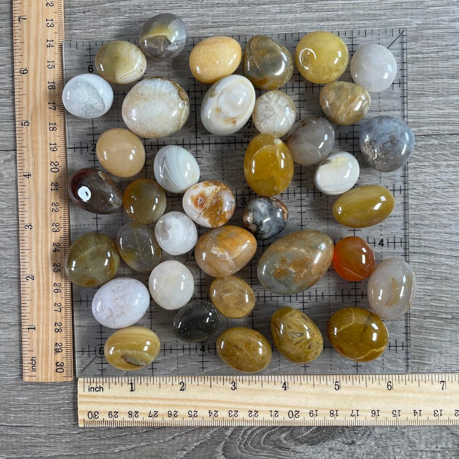 1 pound Yellow Agate tumbled lot for resale