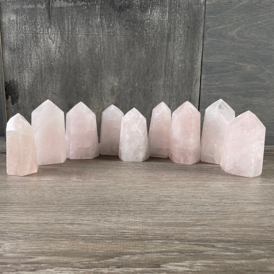 Madagascar Rose Quartz Obelisks – Bulk Lot for Crystal Shops