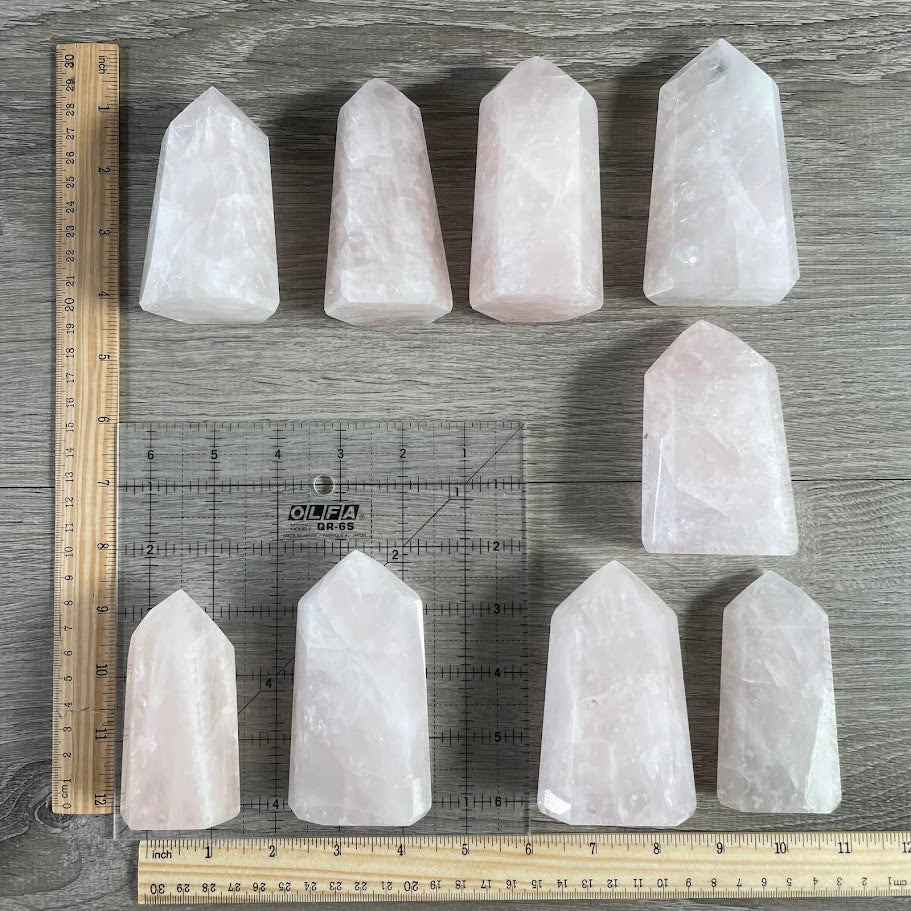 Madagascar Rose Quartz Obelisks – Bulk Lot for Crystal Shops
