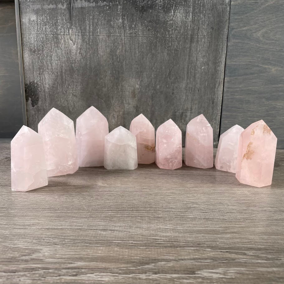 Madagascar Rose Quartz Obelisks – Bulk Lot for Crystal Shops