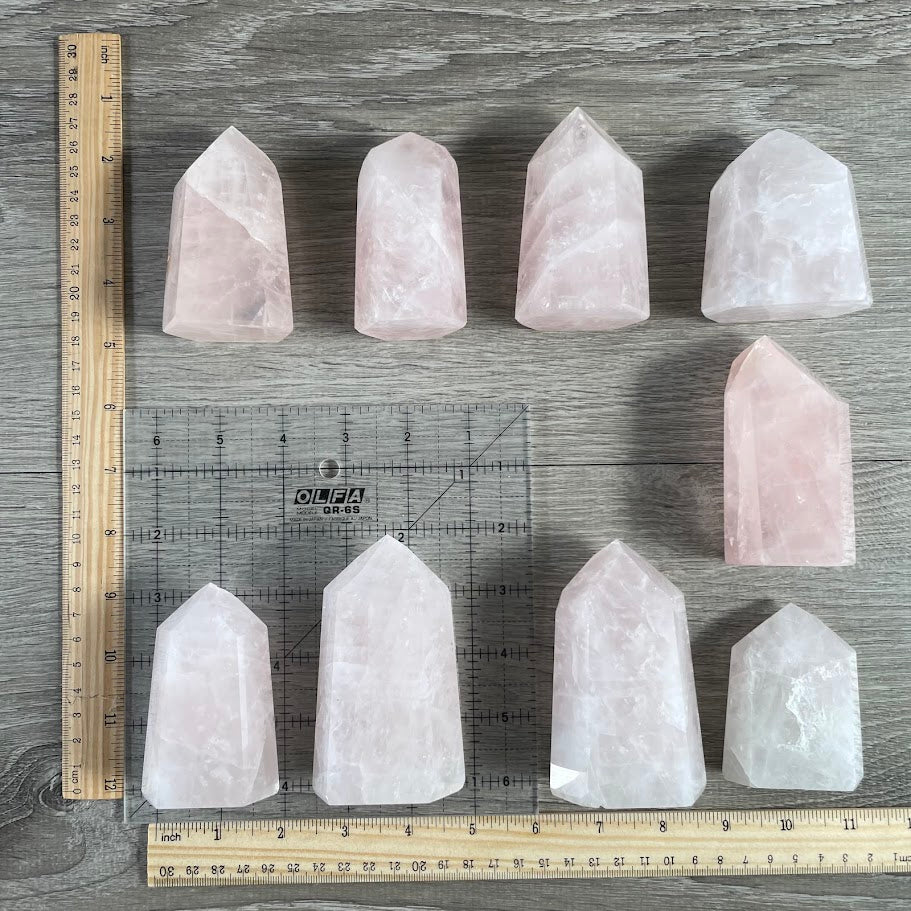 Madagascar Rose Quartz Obelisks – Bulk Lot for Crystal Shops