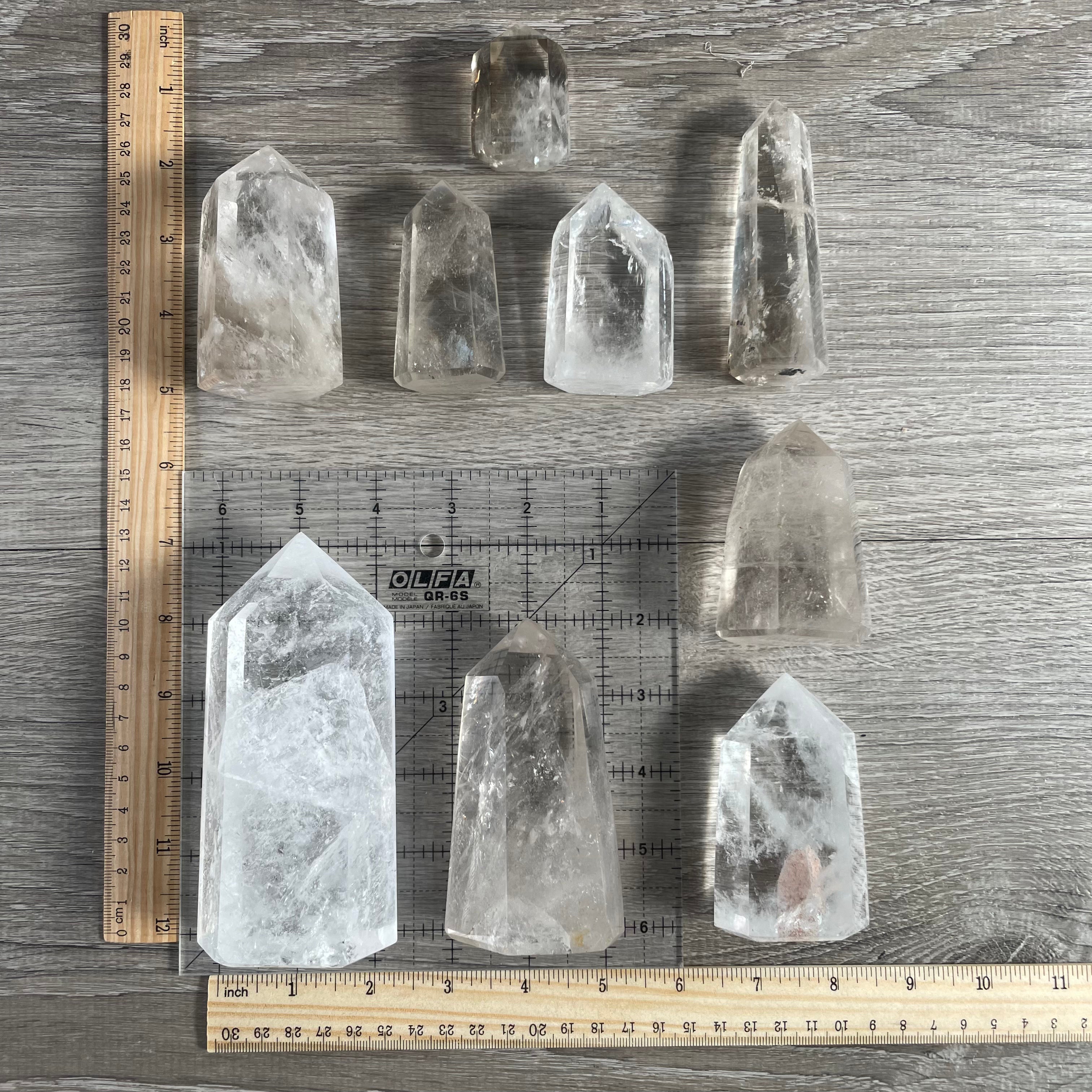 clear quartz gemstone tower lot for spiritual and decor shops