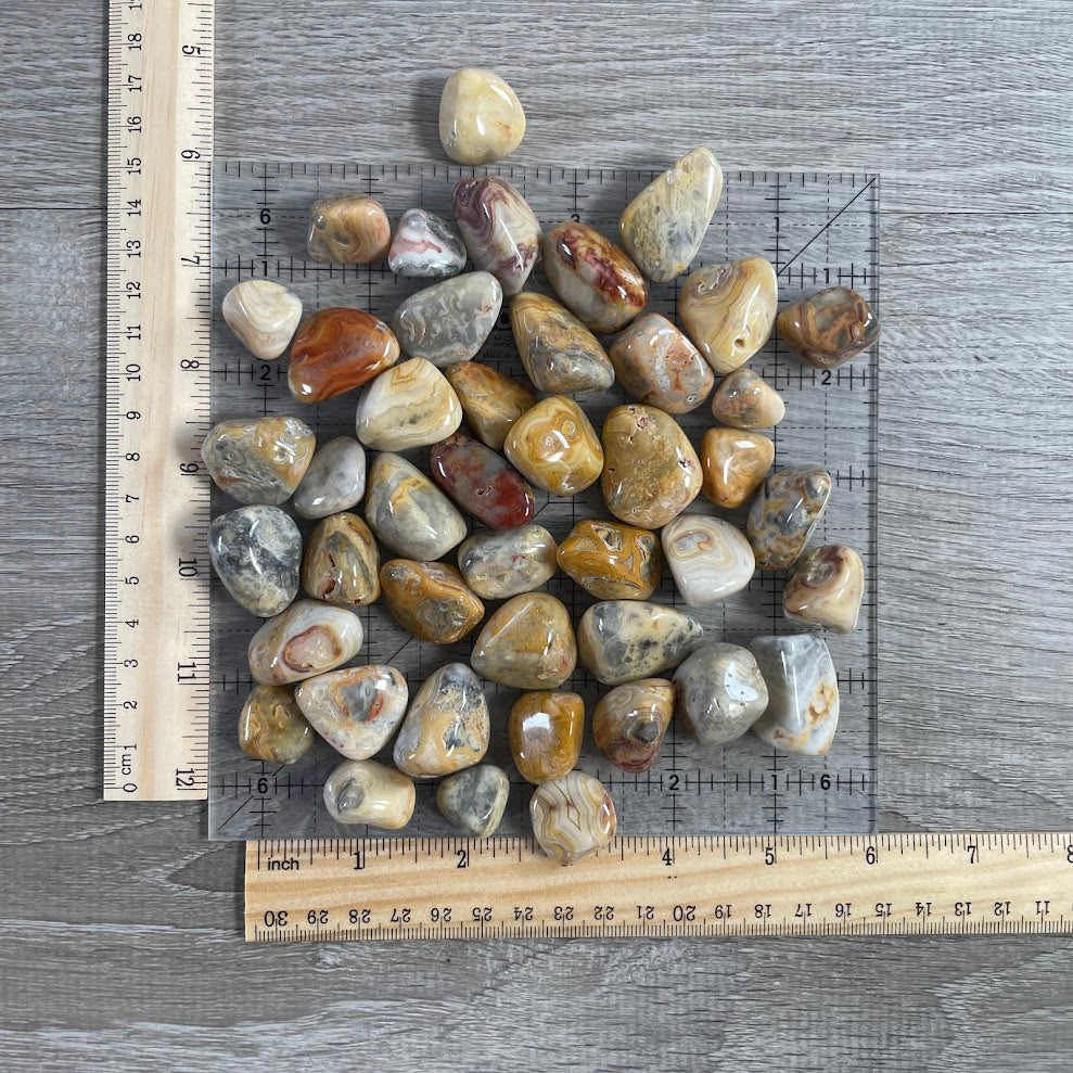 Crazy Lace Agate Tumbled Stones Wholesale - 1 lb Bulk