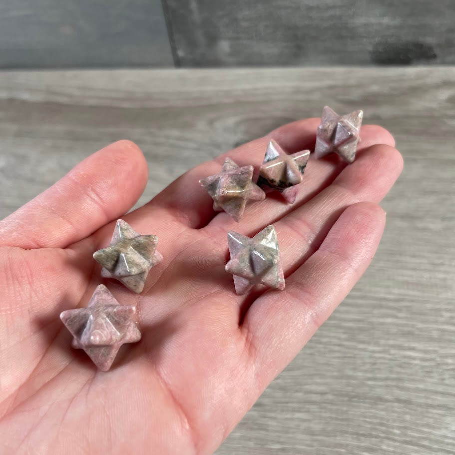 rhodonite small merkaba stars