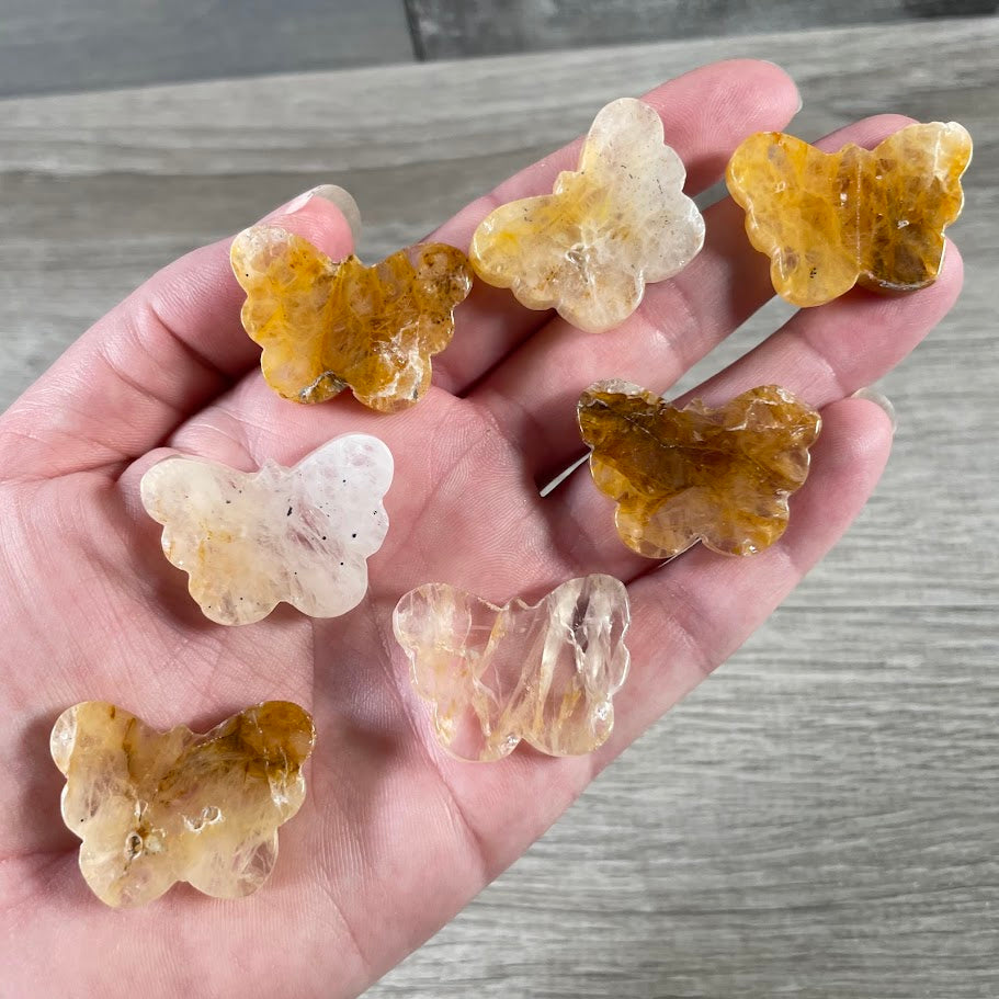 wholesale flat butterfly figurine for gift shops golden healer