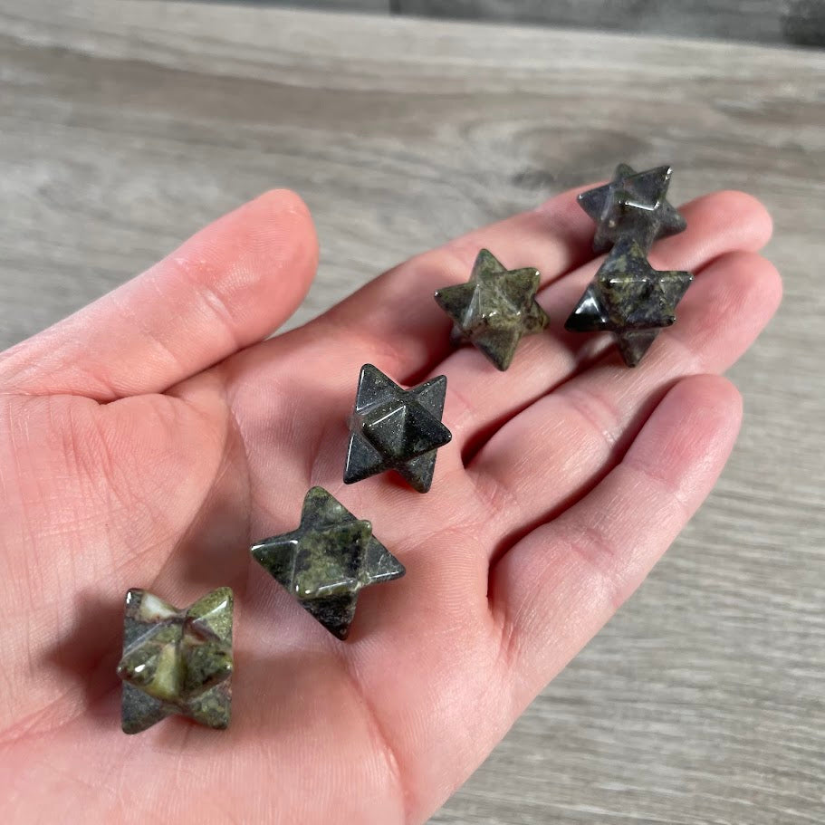 dragon bloodstone small gemstone merkaba sacred geometry carving