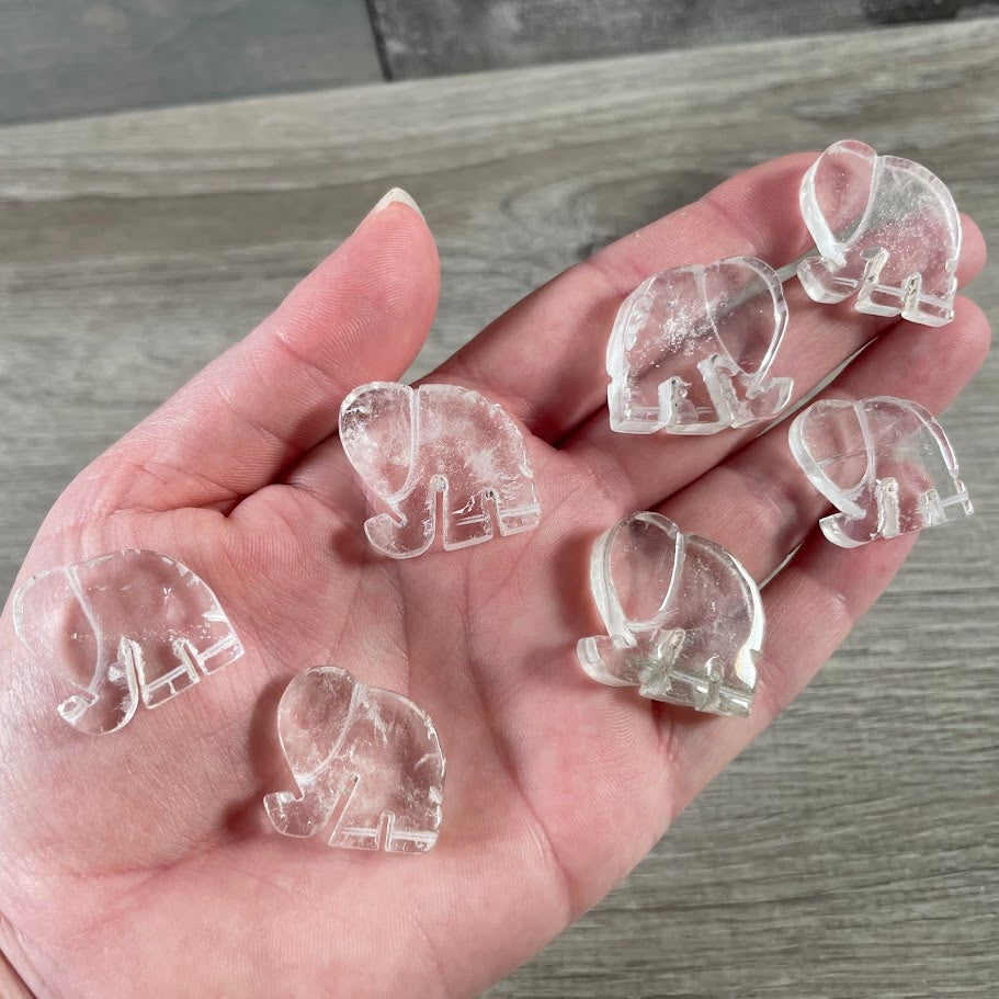wholesale elephant figurine for metaphysical stores clear quartz