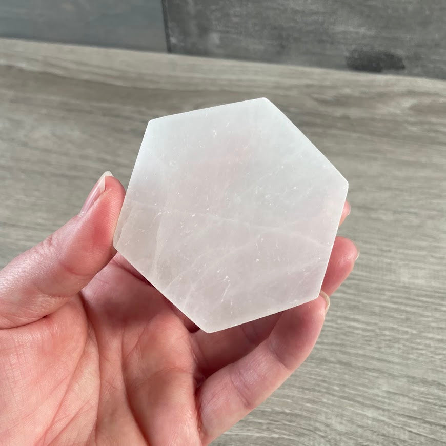 selenite plate for crystal gridding