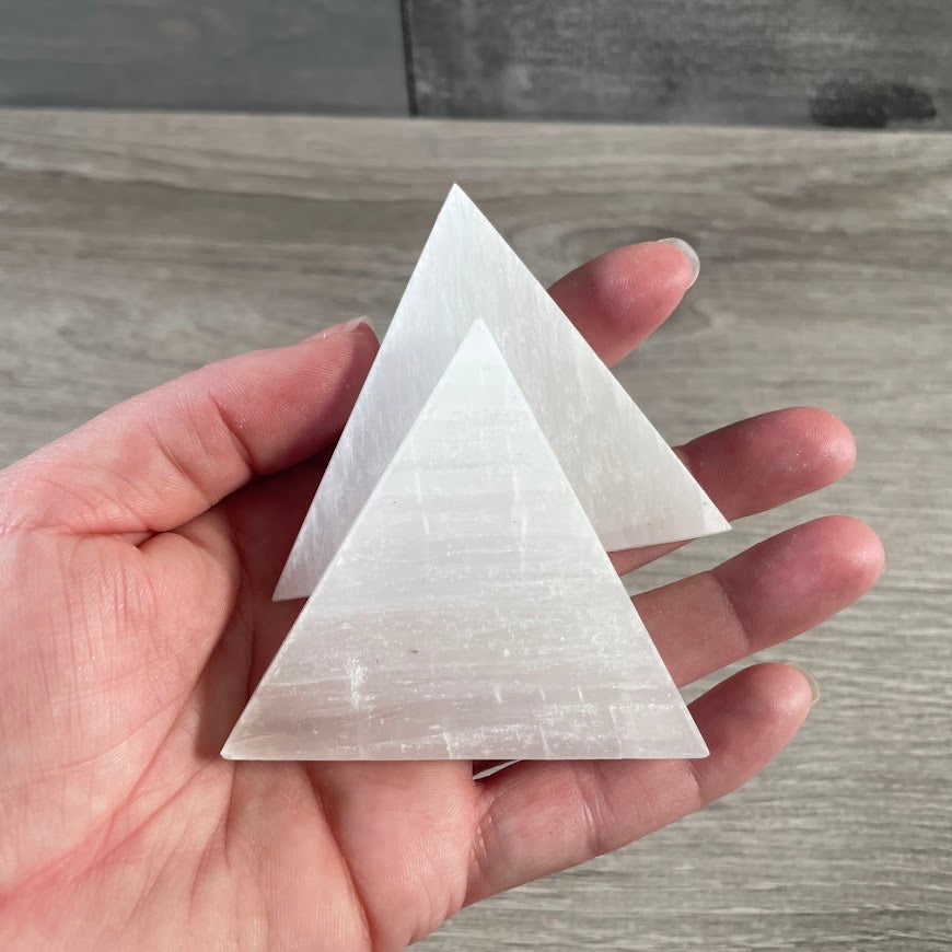 triangle selenite plate for rock shops