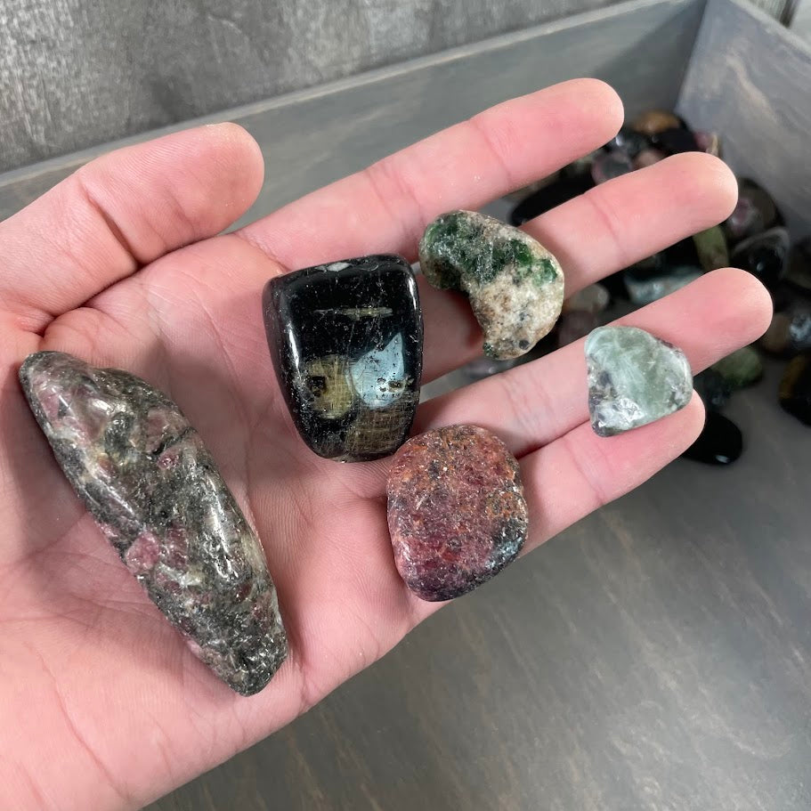 Multi-Color Tourmaline Tumbled Stones – 1LB Bulk Lot