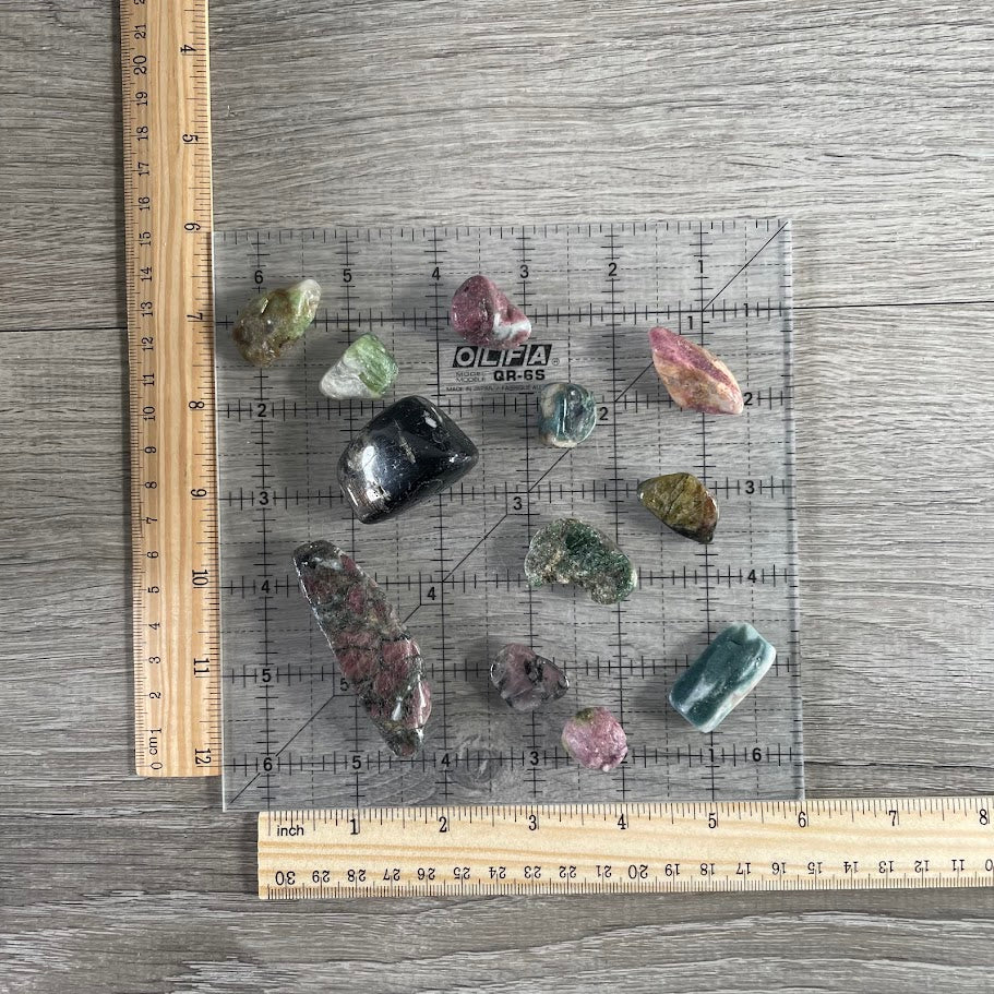 Multi-Color Tourmaline Tumbled Stones – 1LB Bulk Lot