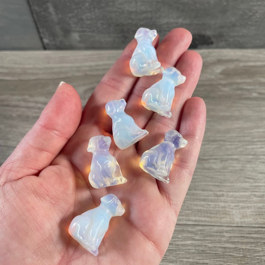 Opalite gemstone dog figurines wholesale