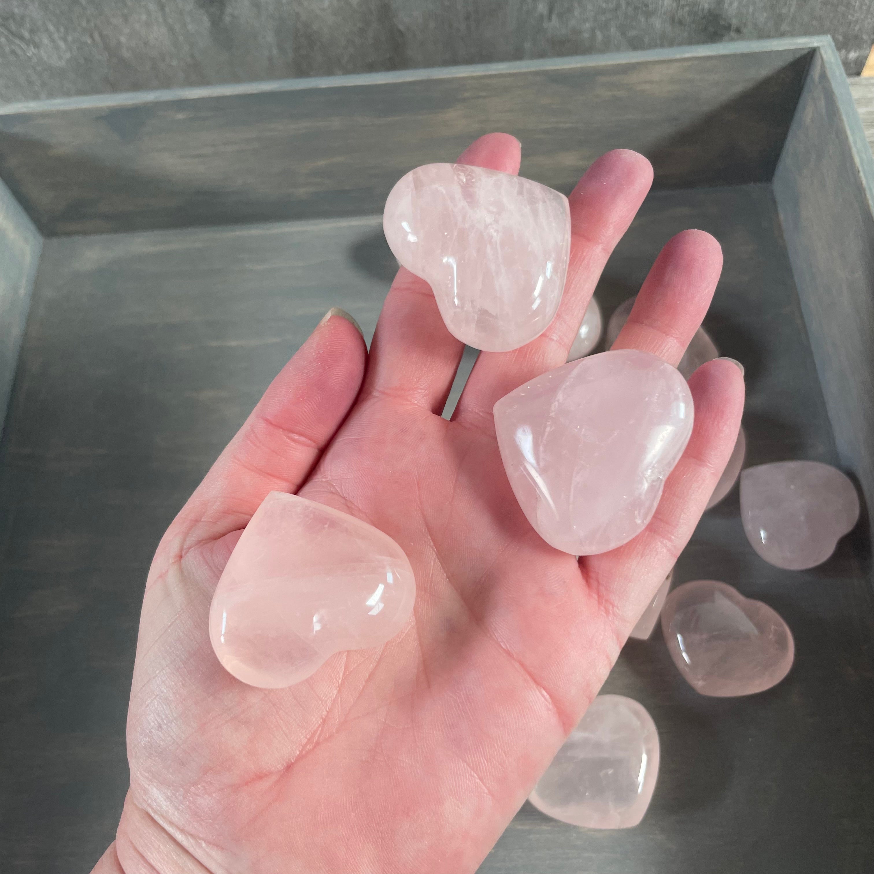 Bulk Rose Quartz Crystal Hearts for Resale