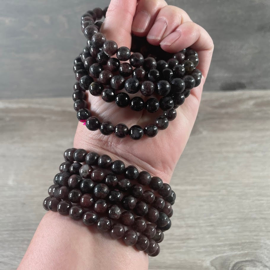 8mm Round Gemstone Beaded Bracelets – Assorted Crystals Bulk