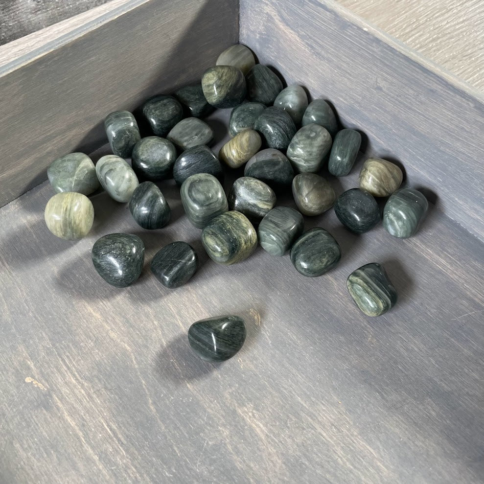 Green Hair Jasper Tumbled Stones Bulk 1lb – Natural Healing Crystal Wholesale Supply