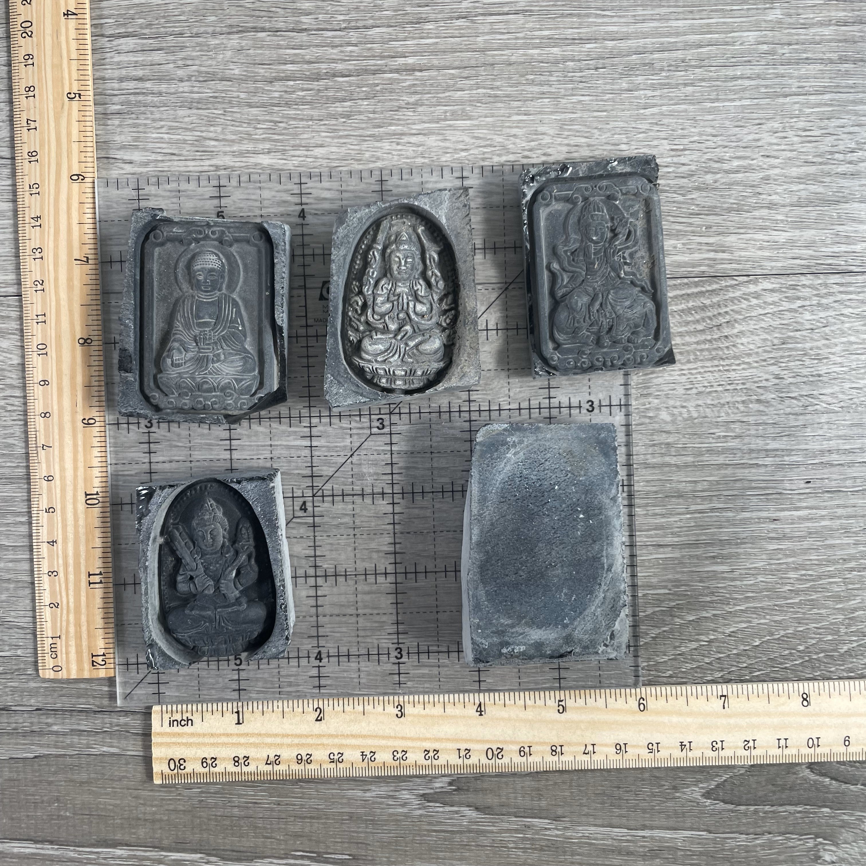 Metaphysical obsidian tile for altar and ritual use