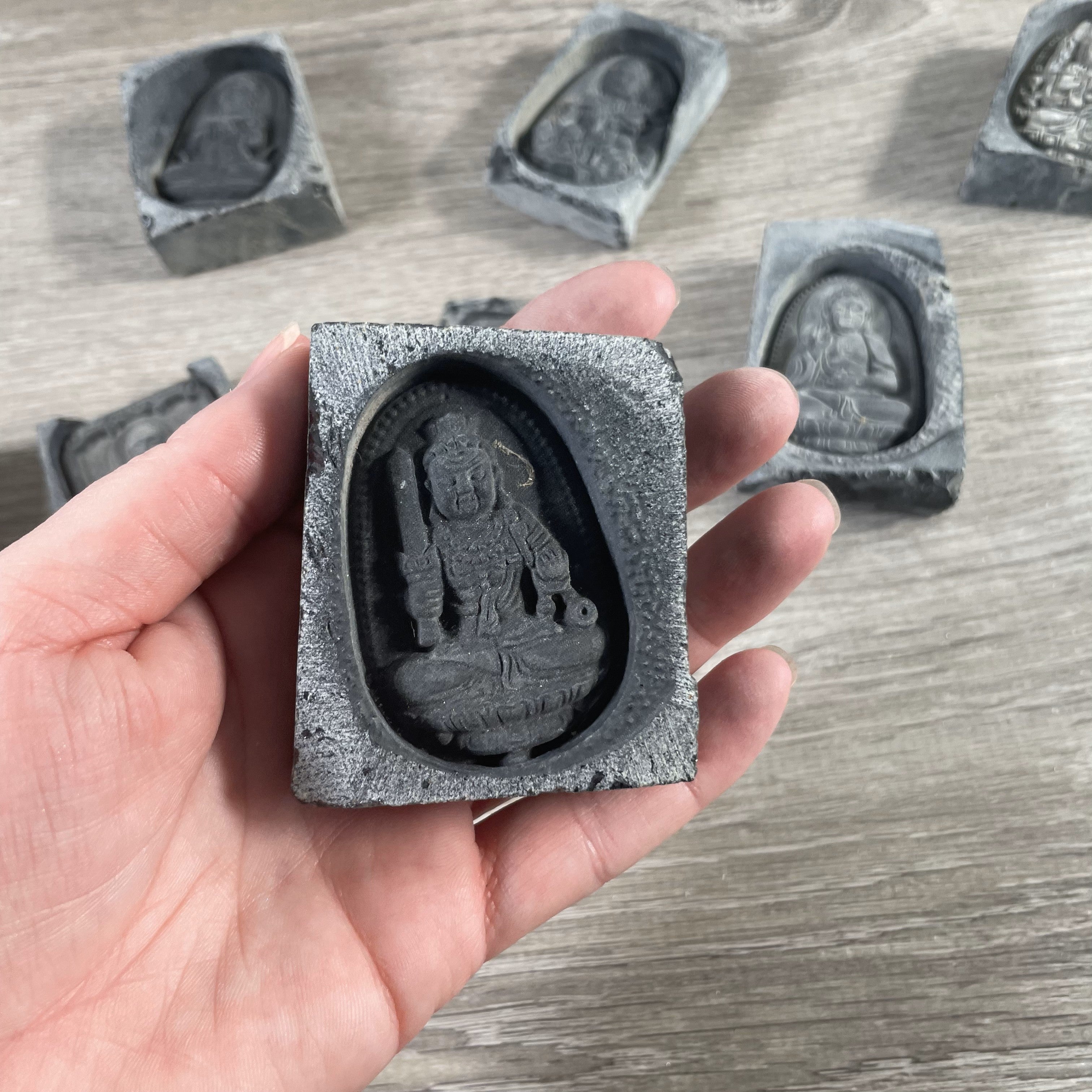 wholesale carved obsidian deity tile for spiritual use
