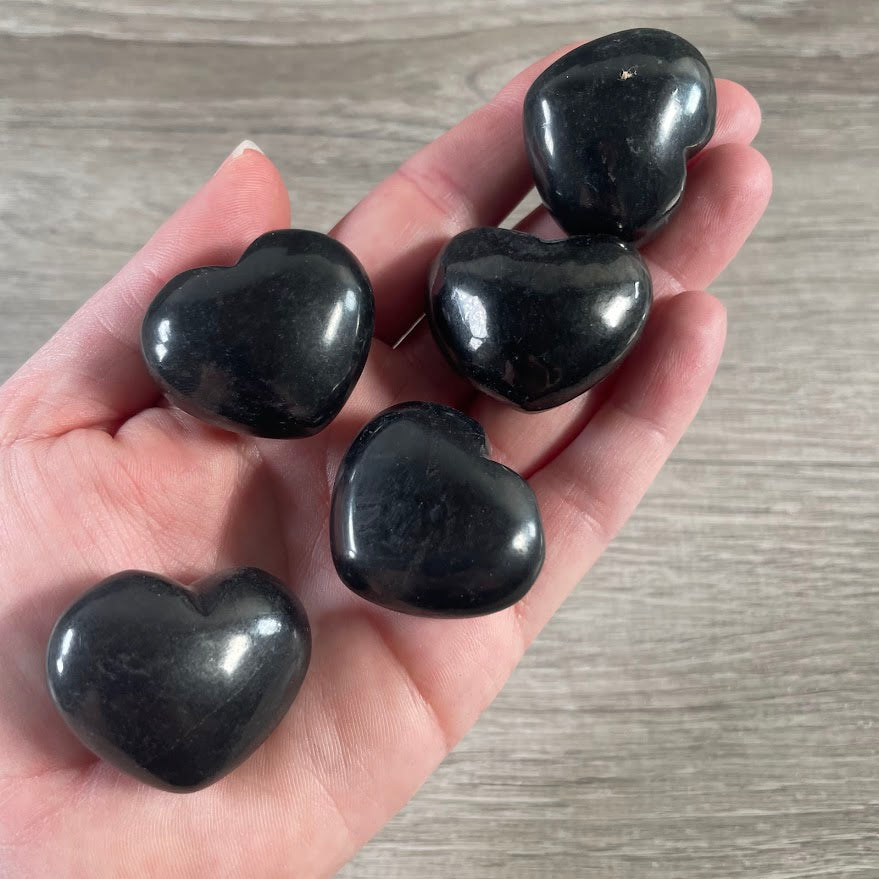 Shungite puffy crystal heart stones for rock shops