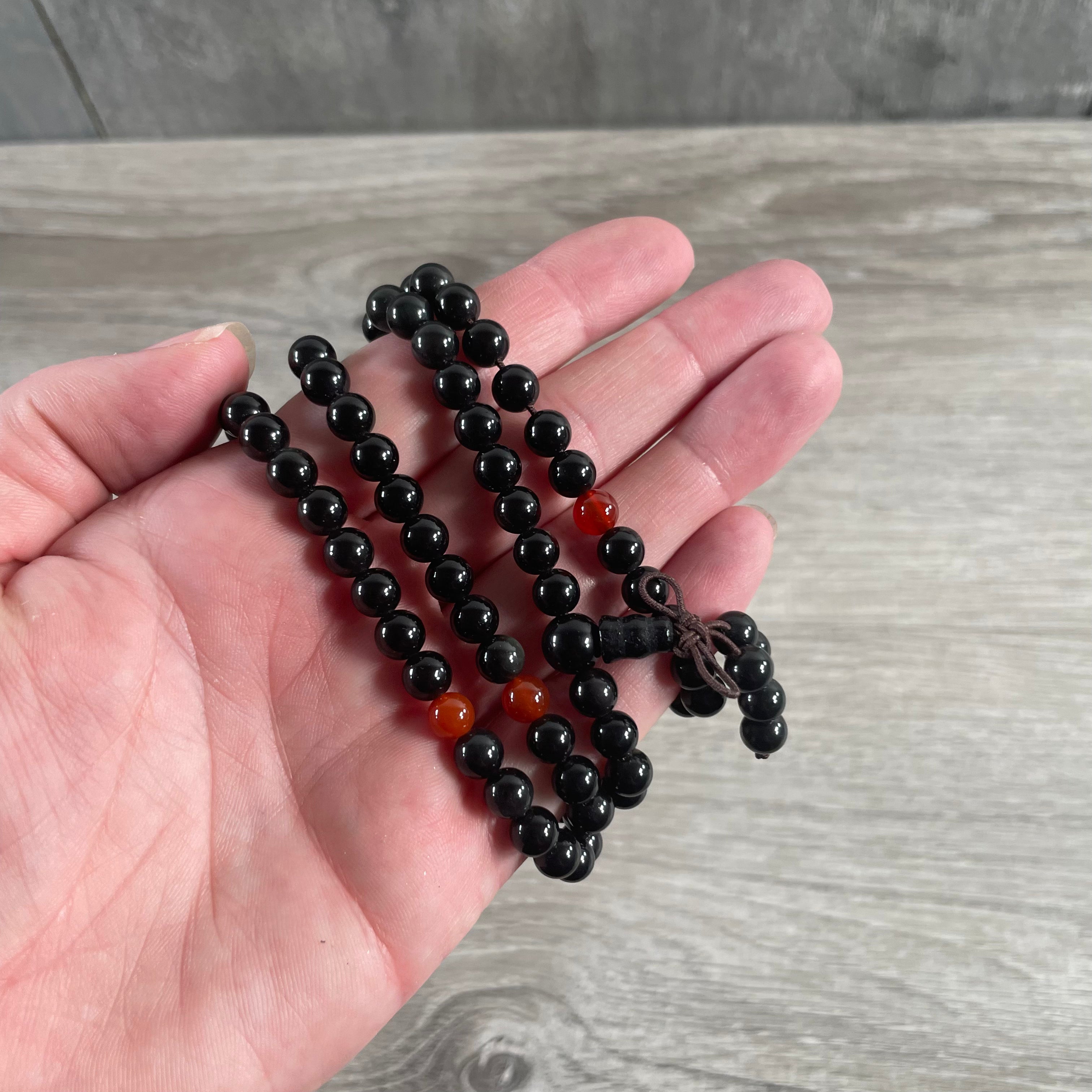 Wholesale Obsidian Carnelian Mala for Resale