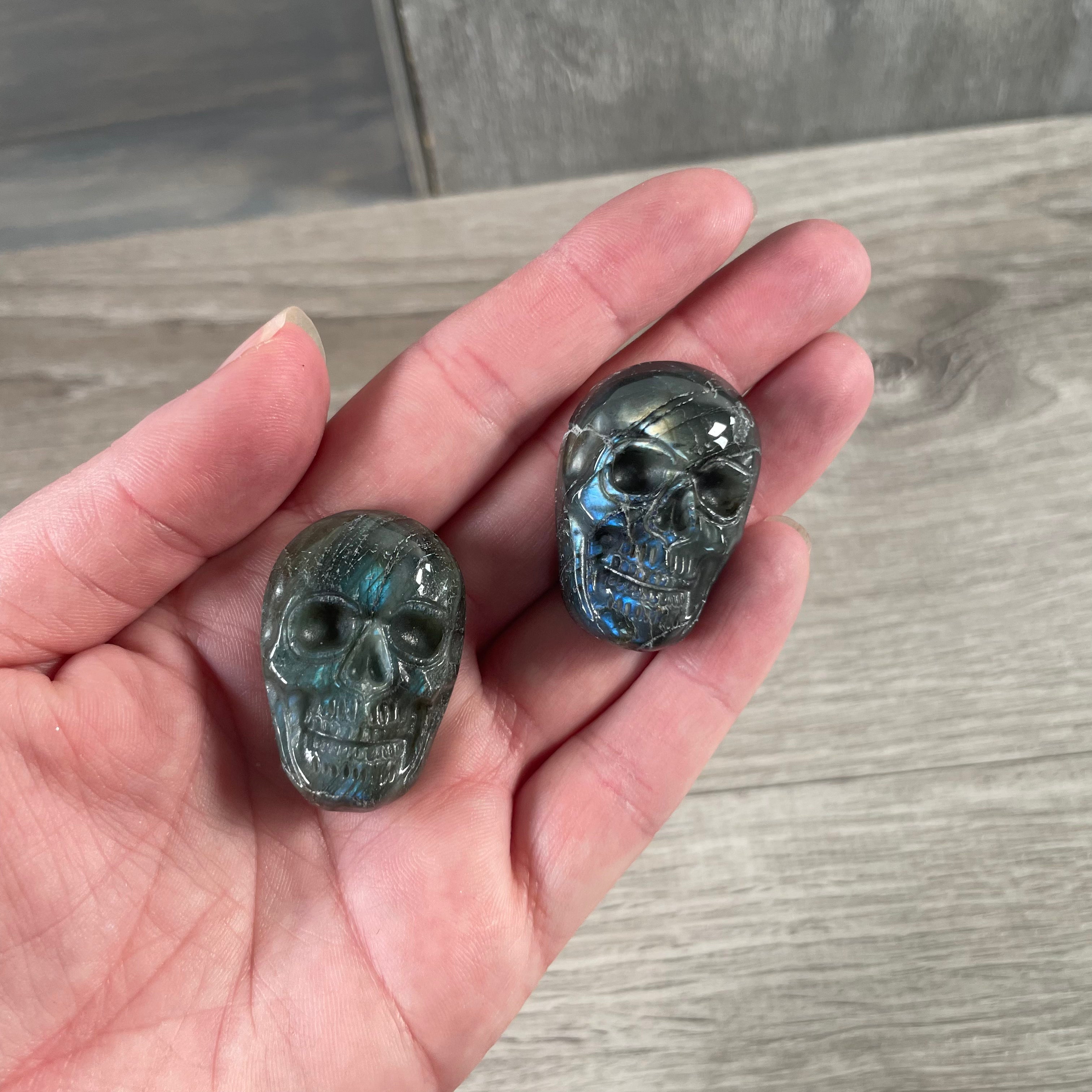 Labradorite Skull Carvings for Metaphysical Stores