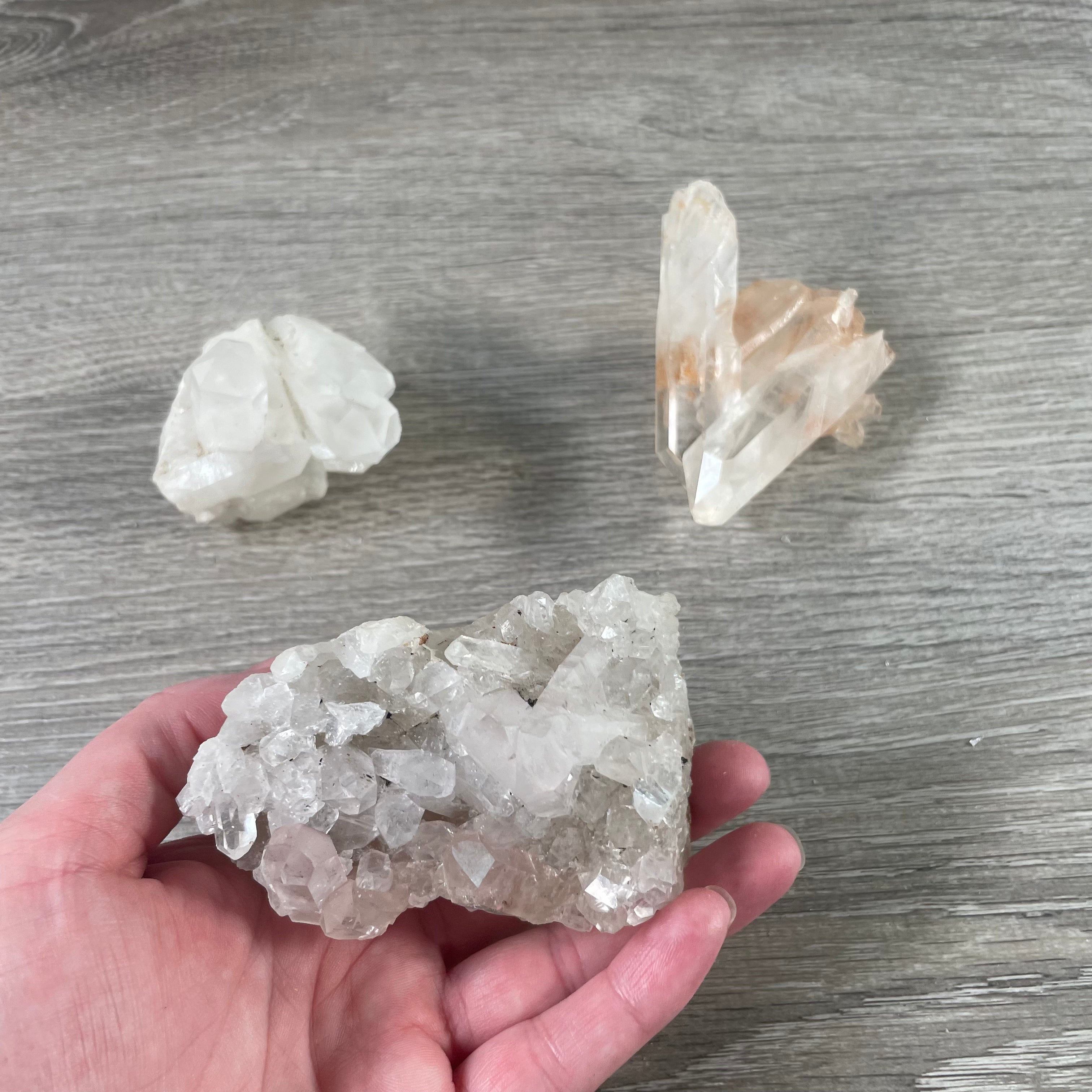 Quartz crystal cluster lot for metaphysical shops