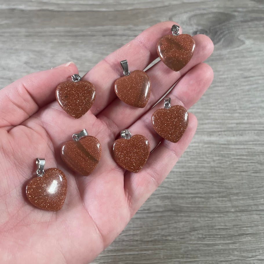 20mm Gemstone Heart Pendants – Bulk Wholesale Jewelry