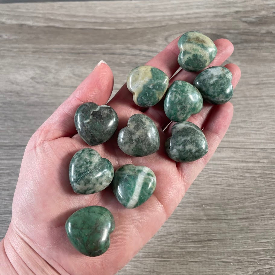 1-Inch Puffy Gemstone Pocket Heart – Bulk Wholesale Crystals