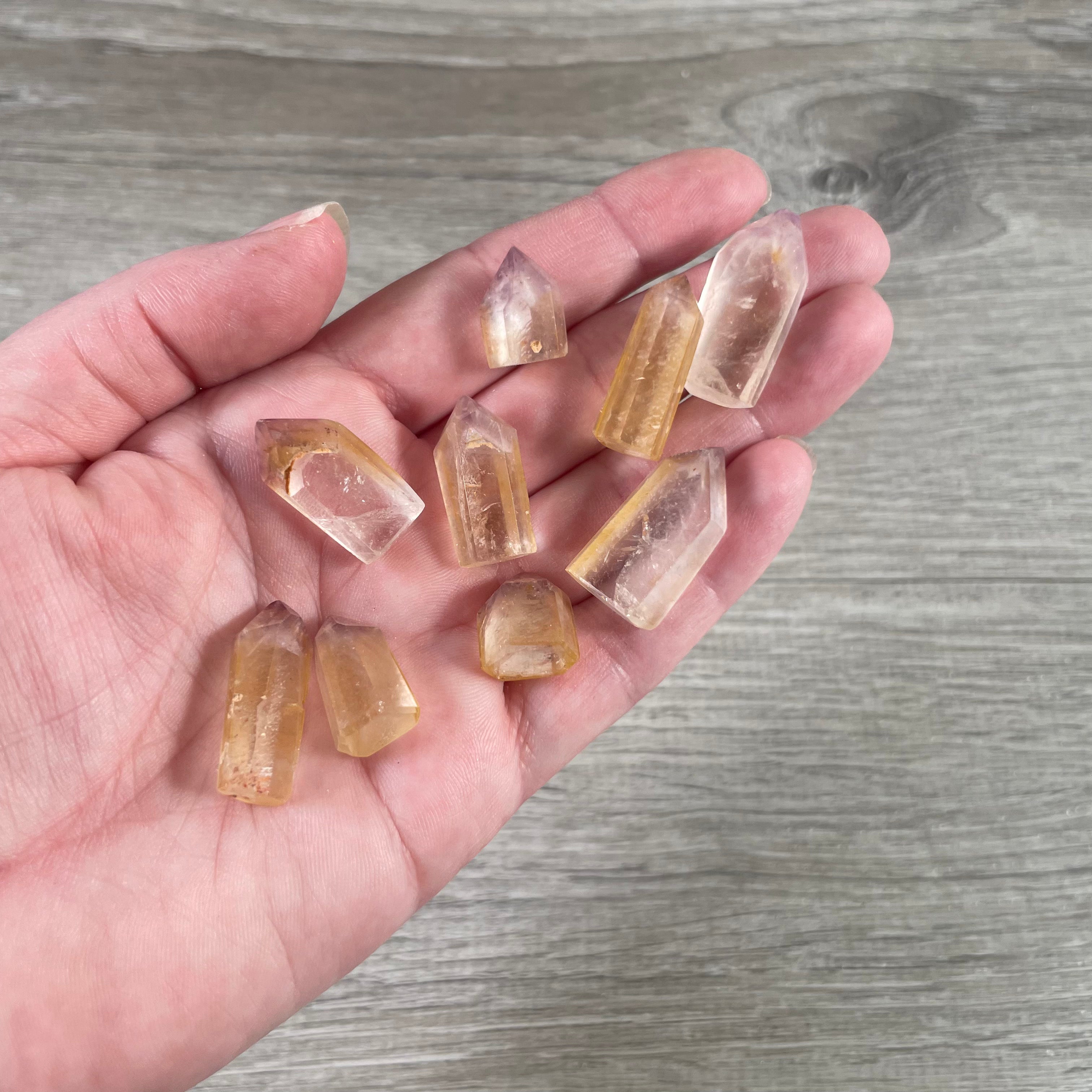 Lithium bulk quartz obelisks for energy work and metaphysical practices