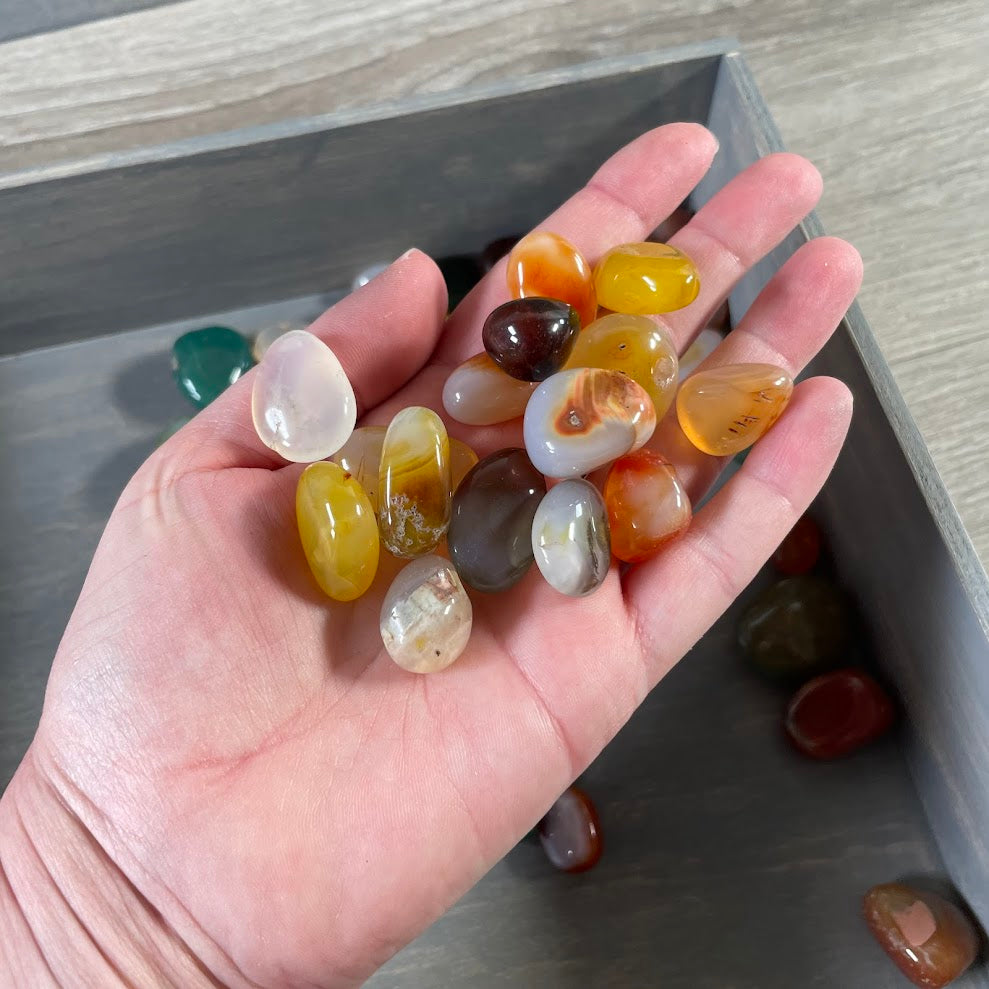 Colorful Agate Tumbled Stones Bulk 1 lb – Polished Healing Crystals Wholesale Lot