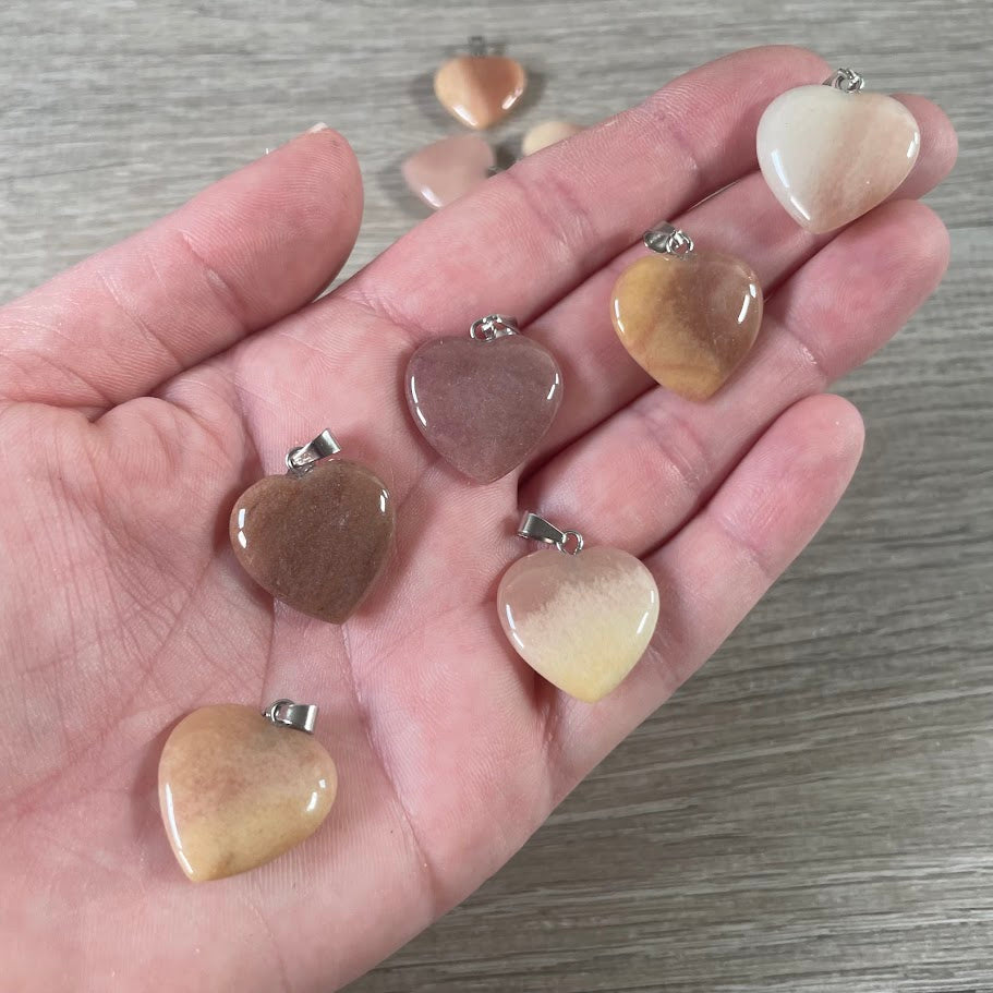 20mm Gemstone Heart Pendants – Bulk Wholesale Jewelry