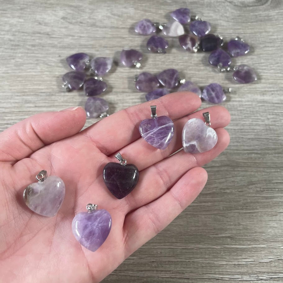 20mm Gemstone Heart Pendants – Bulk Wholesale Jewelry