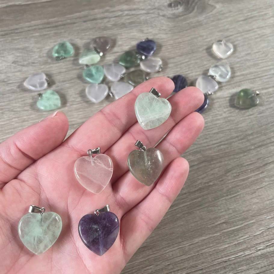 20mm Gemstone Heart Pendants – Bulk Wholesale Jewelry