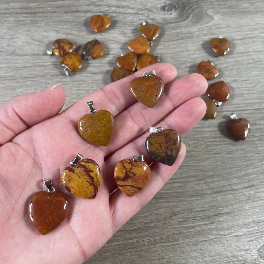 20mm Gemstone Heart Pendants – Bulk Wholesale Jewelry