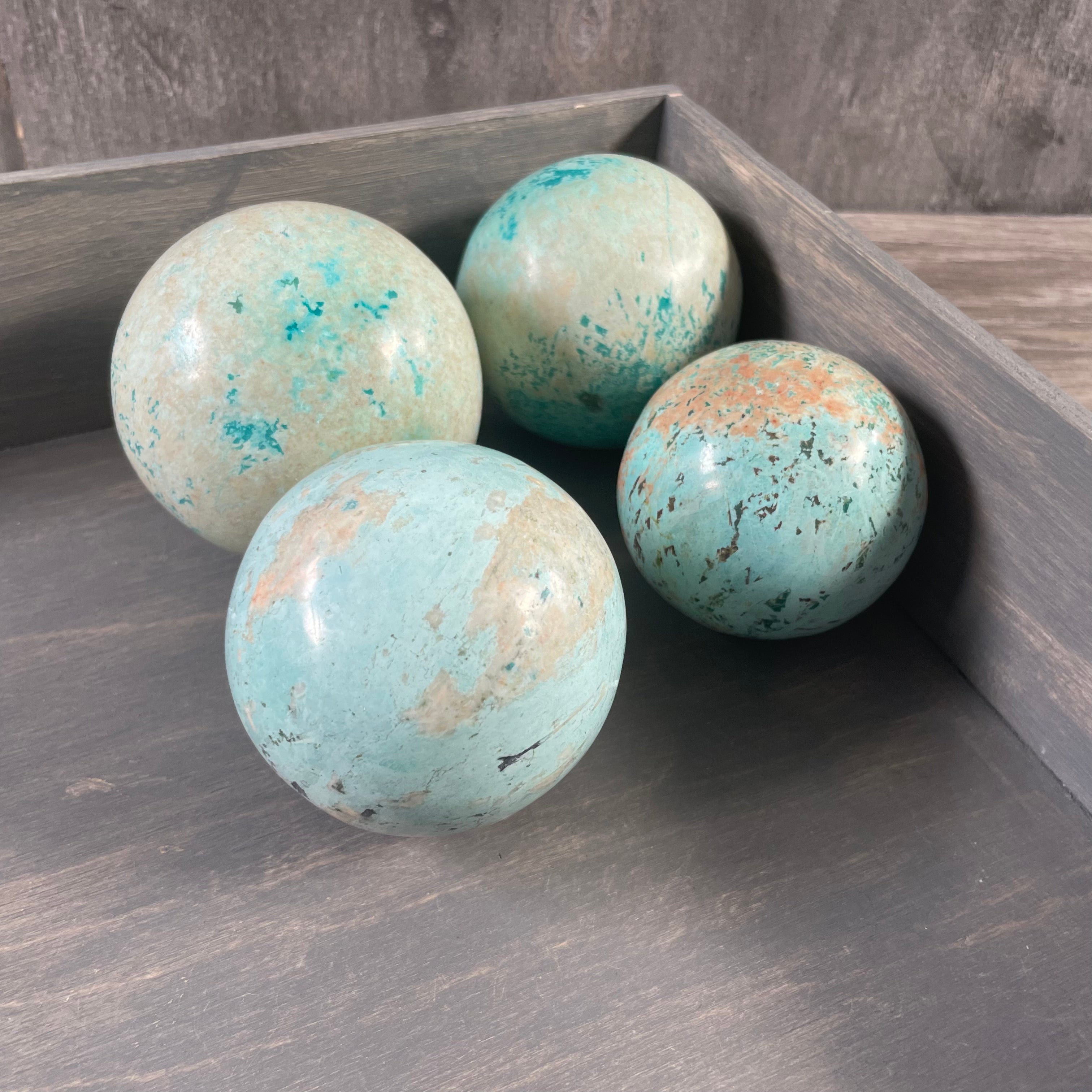Chrysocolla Turquoise Crystal shop supply – spheres in wholesale quantities
